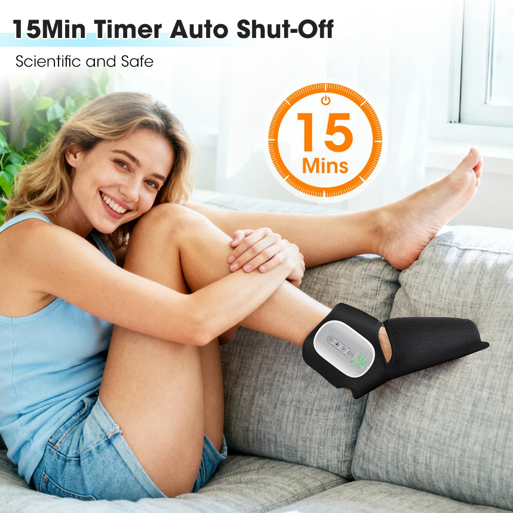 Portable Foot Massager with Heat, Cordless Ankle Massage for Plantar Fasciitis, Swelling, Compression Boot for Circulation