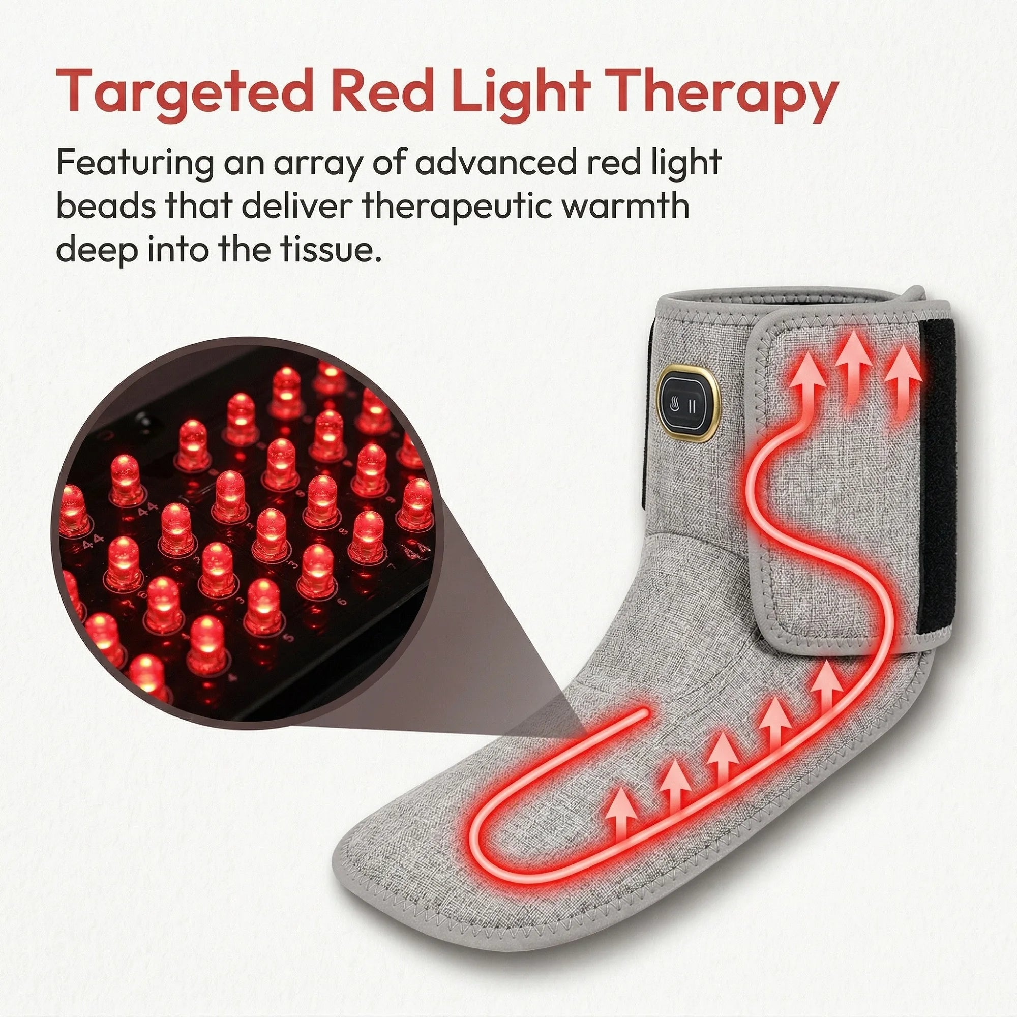 Red Light Heating Cordless Ankle Massager Wrist Wraps Support Brace Ankle Heating Pad Heated Hand Foot Vibration Massage Belt