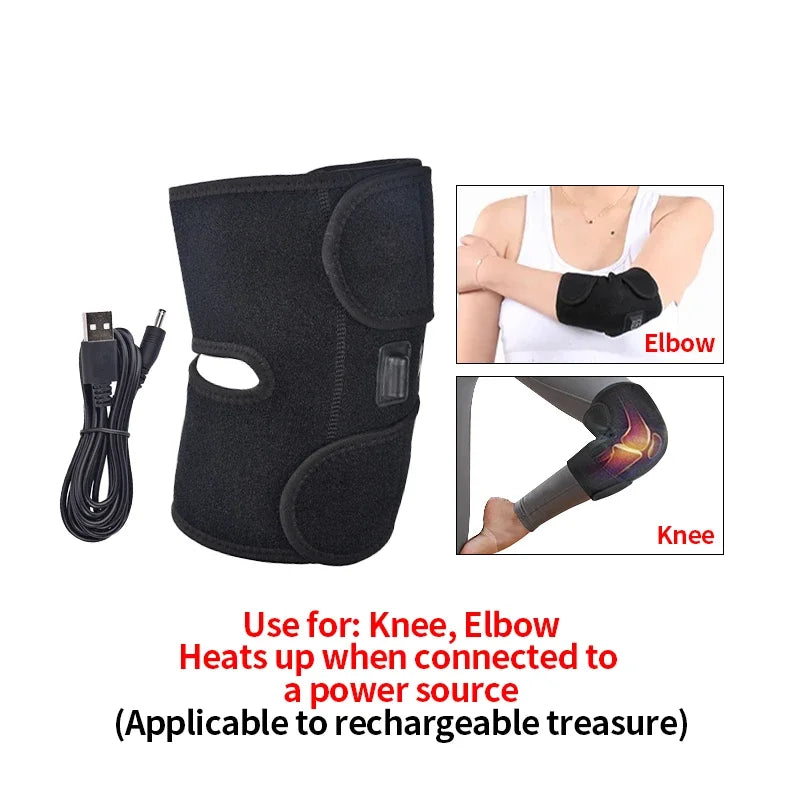 Elbow Massager Electric Heating Rechargeable Vibration Brace Knee Tennis Elbow Shoulder Joint Pain Thermal Therapy Massage Pad