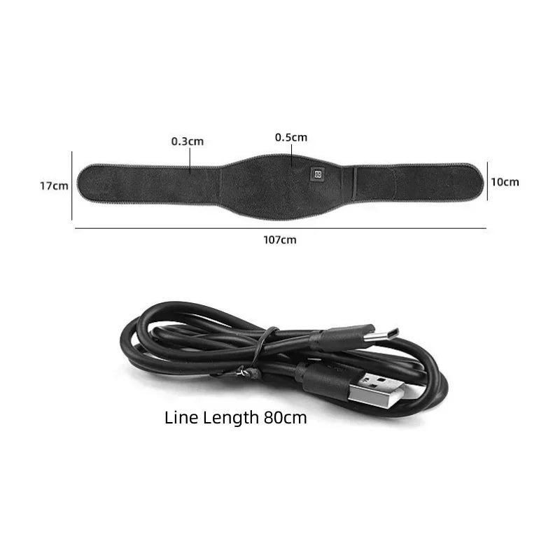 1PC Electric Heated Waist Support Brace Pain Relief Lumbar Heating Pad USB Charging  Magnetic Therapy Back Waist Massage Band