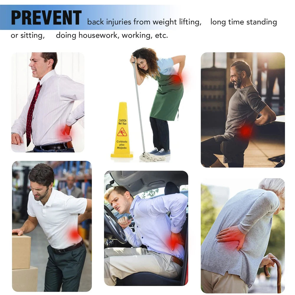 Lower Back Brace with 6 Stays Anti-skid Orthopedic Lumbar Support Breathable Waist Support Belt for Men Women Gym Pain Relief