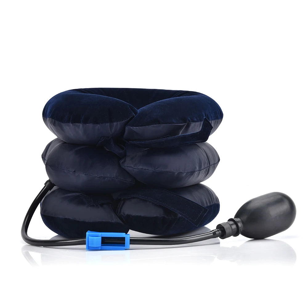 3 Layers Neck Stretcher Inflatable Air Neck Traction Apparatus Device Soft Neck Cervical Collar Pillow Health Care