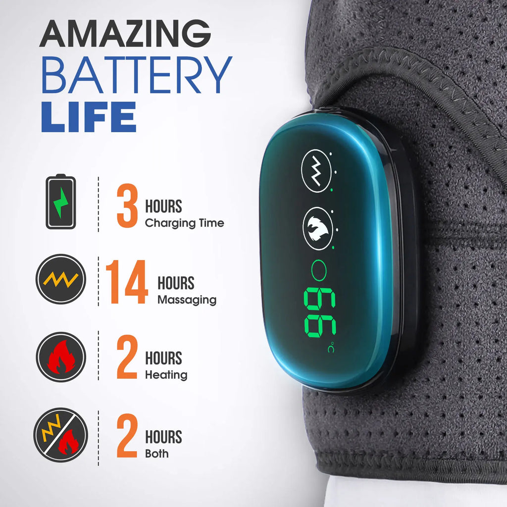 Electric Heating Shoulder Brace LED Display Vibration Shoulder Massage Support Belt Strap For Joint Brace Care Muscle Relaxation