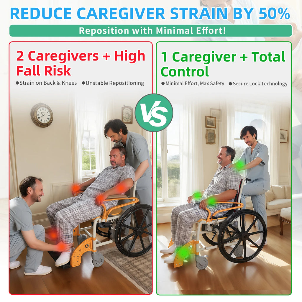 Ehucon One Way Transfer Support Seat Cushion with Handles,Non-Slip Fall Prevention Pad for Elderly 48.4"x16.7" Pack of 1 PC