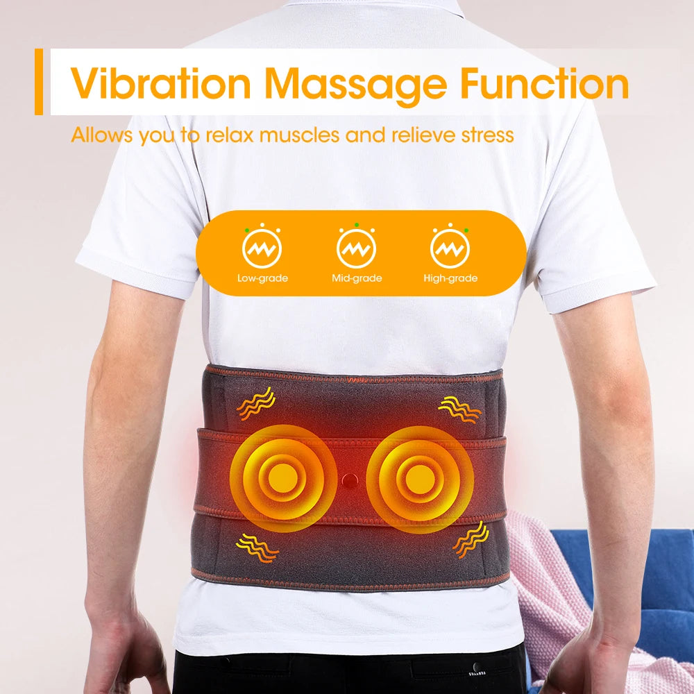 Heat Lumbar Brace Support Massager Waist Massager Back Belt Heath Care Comfortable Material for Office Workers Home Use