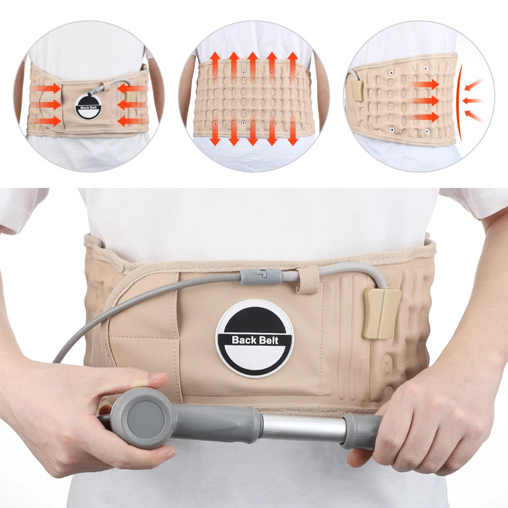 Inflatable Waist Belt Massager Adjustable Decompression Back Belt Lumbar Support Waist Air Traction Brace Waist Massage Belts