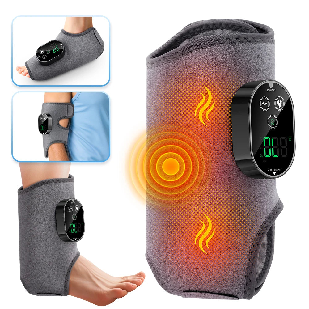 Dual Motor Foot Heat Massager 6 Levels Heating 3 Vibration Massage Foot and Ankle Joint Hot Compress Protection Support Tool