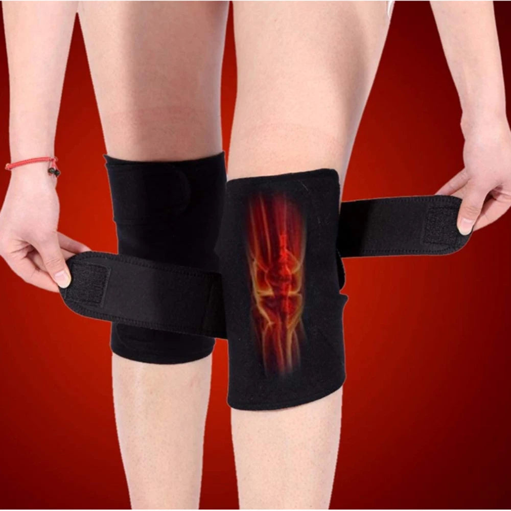 1 Pair Self Heating Knee Braces Sleeve Tourmaline Heated Knee Support Warm Knee Pads Patella Protect Sleeves Electric Heat Pad