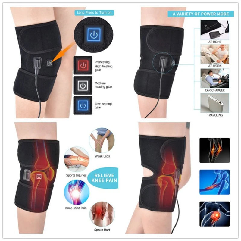 Electric Heated Knee Massager Knee Brace Adjustable Heated Knee Pad Legs Warm Winter Thermal Knee Support Arthritis Pain Relief