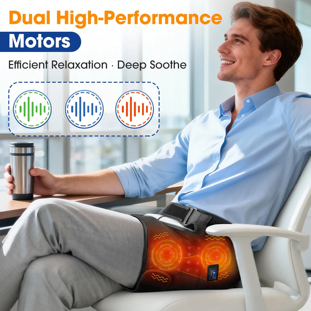 USB Charging Heated Hip Support Brace with 660nm Far Infrared 3 Adjustable Heating Levels Wrap for Hip Thigh Buttock