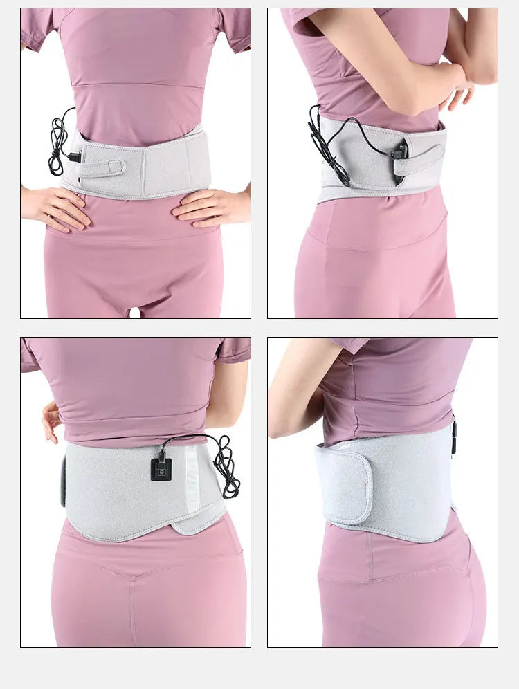 USB Electric Heating Warmer Hot Waist Lumbar Back Pad Belt Protector Brace Band Support Massager Anti Pain Relief Therapy Tool