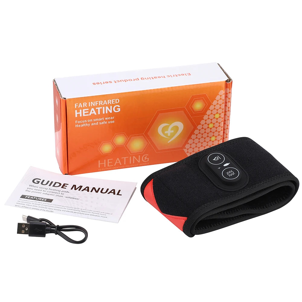 Wireless Vibration Heating Wrap 36pcs LED Beads 660&850nm Red Light Versatile Body Heating Pad for Knee Elbow Wrist Ankle
