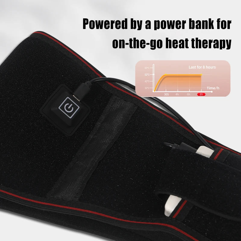 1PC Electric Heated Waist Support Brace Pain Relief Lumbar Heating Pad USB Charging Magnetic Therapy Back Waist Massage Band