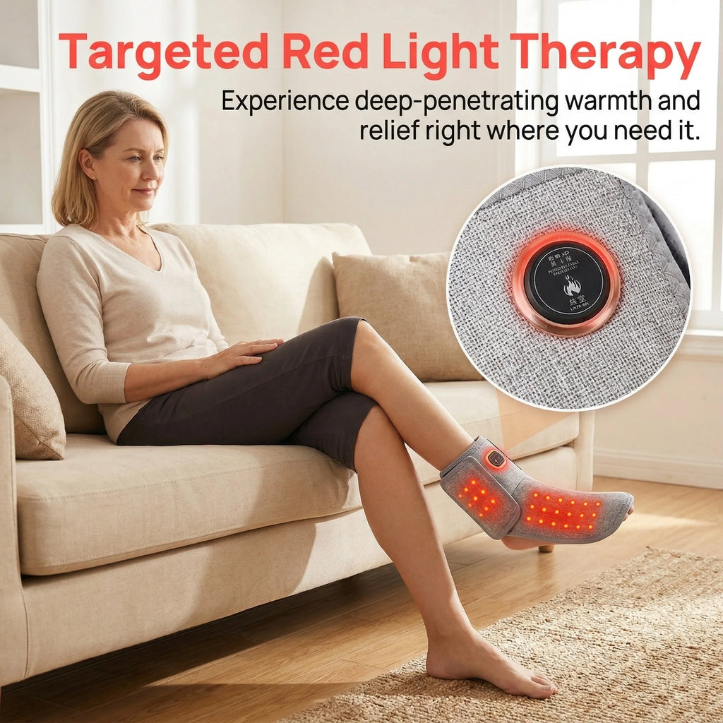Red Light Heating Cordless Ankle Massager Wrist Wraps Support Brace Ankle Heating Pad Heated Hand Foot Vibration Massage Belt