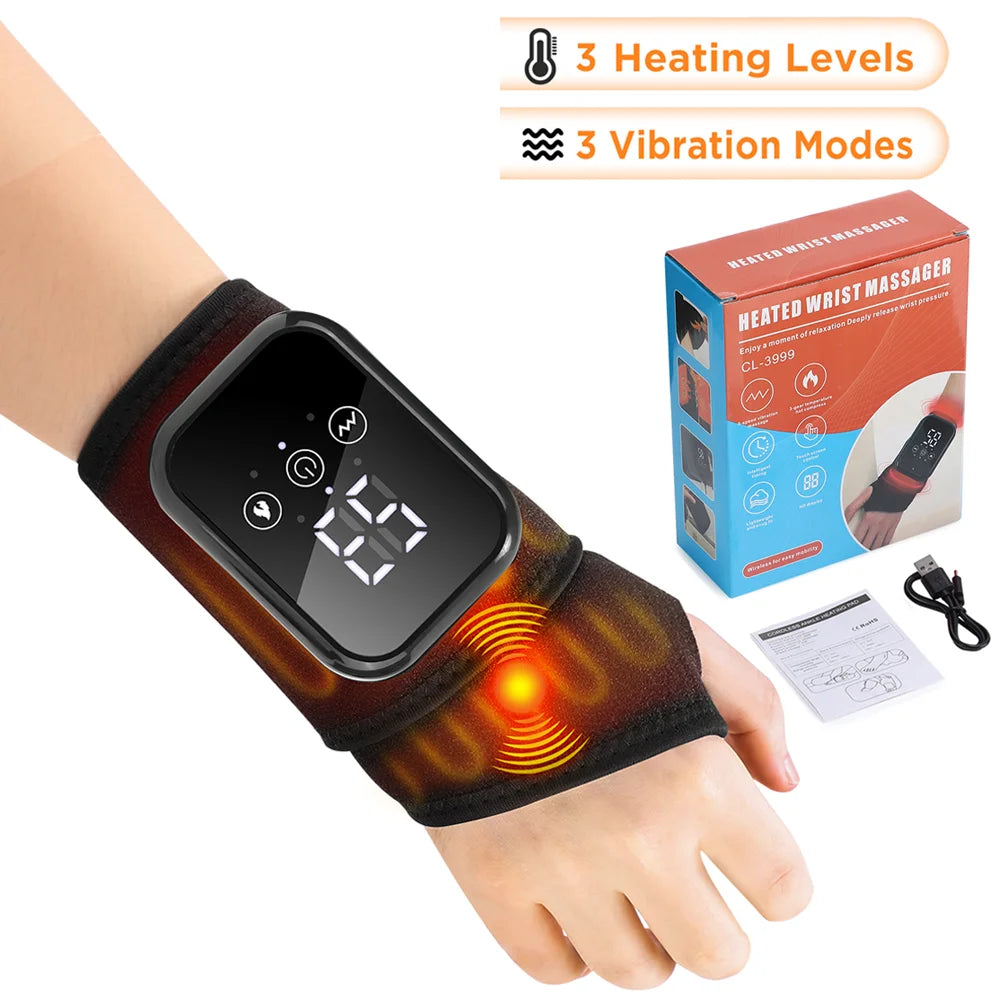 Electric Foot Ankle Massager with Heat Vibration Ankle Heating Pad for Achilles Tendonitis Plantar Fasciitis Hand Wrist Massager
