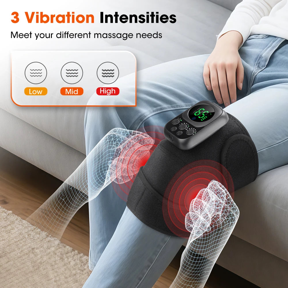 3 IN 1 Heating Knee Pad Multifunctional Knee Shoulder Elbow Massager 3 Modes Vibration Hot Compress Knee Brace USB Charging