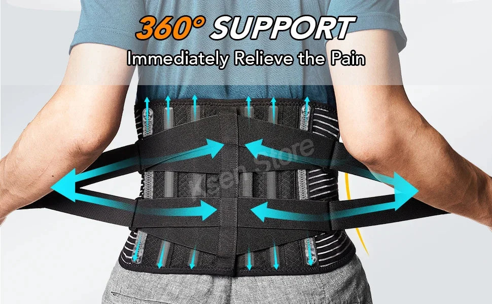 Lumbar Back Belt Waist Support Lumbar Pad Back Orthopedic Corset for Men Women Waist Protector Belt Waist Trainer Spine Support