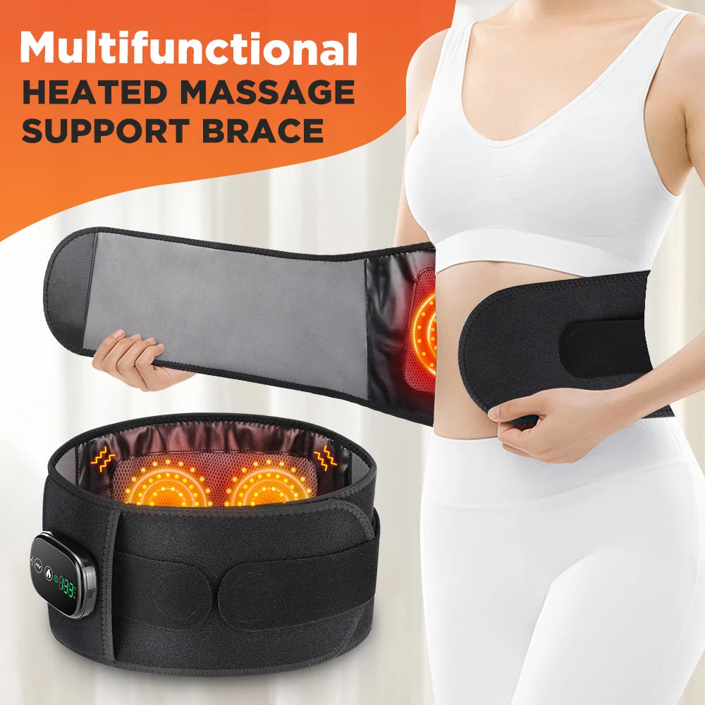Heat Lumbar Brace Support Massager Waist Massager Back Belt Heath Care Comfortable Material for Office Workers Home Use