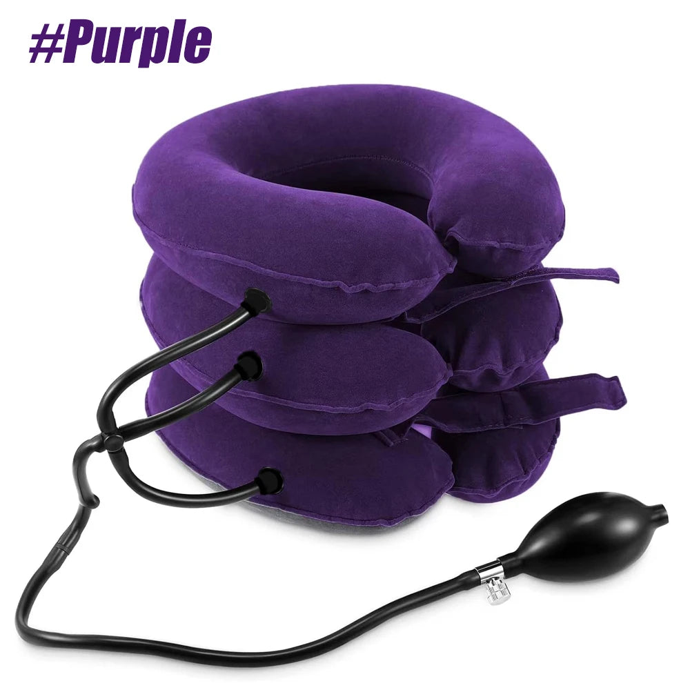 Cervical Neck Traction Device,Relief for Chronic Neck & Shoulder Alignment Pain,Inflatable Neck Stretcher Collar for Home Relief