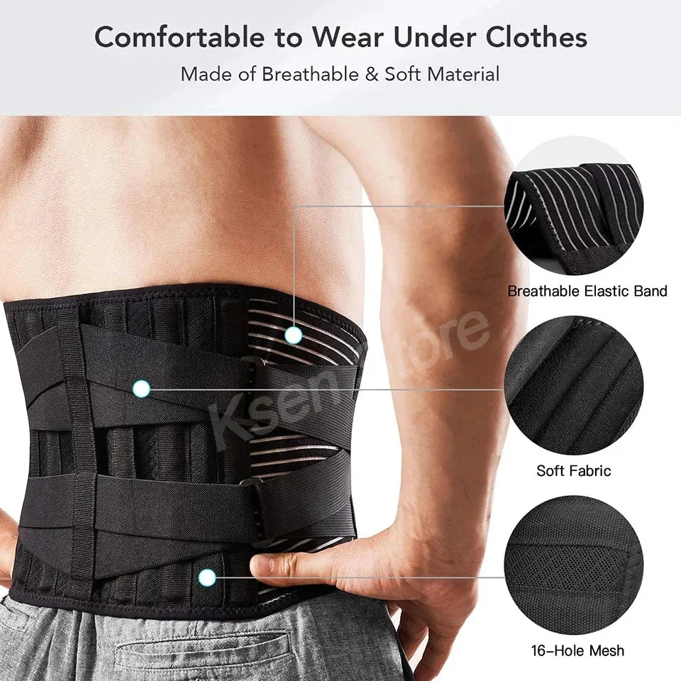 Lumbar Back Belt Waist Support Lumbar Pad Back Orthopedic Corset for Men Women Waist Protector Belt Waist Trainer Spine Support