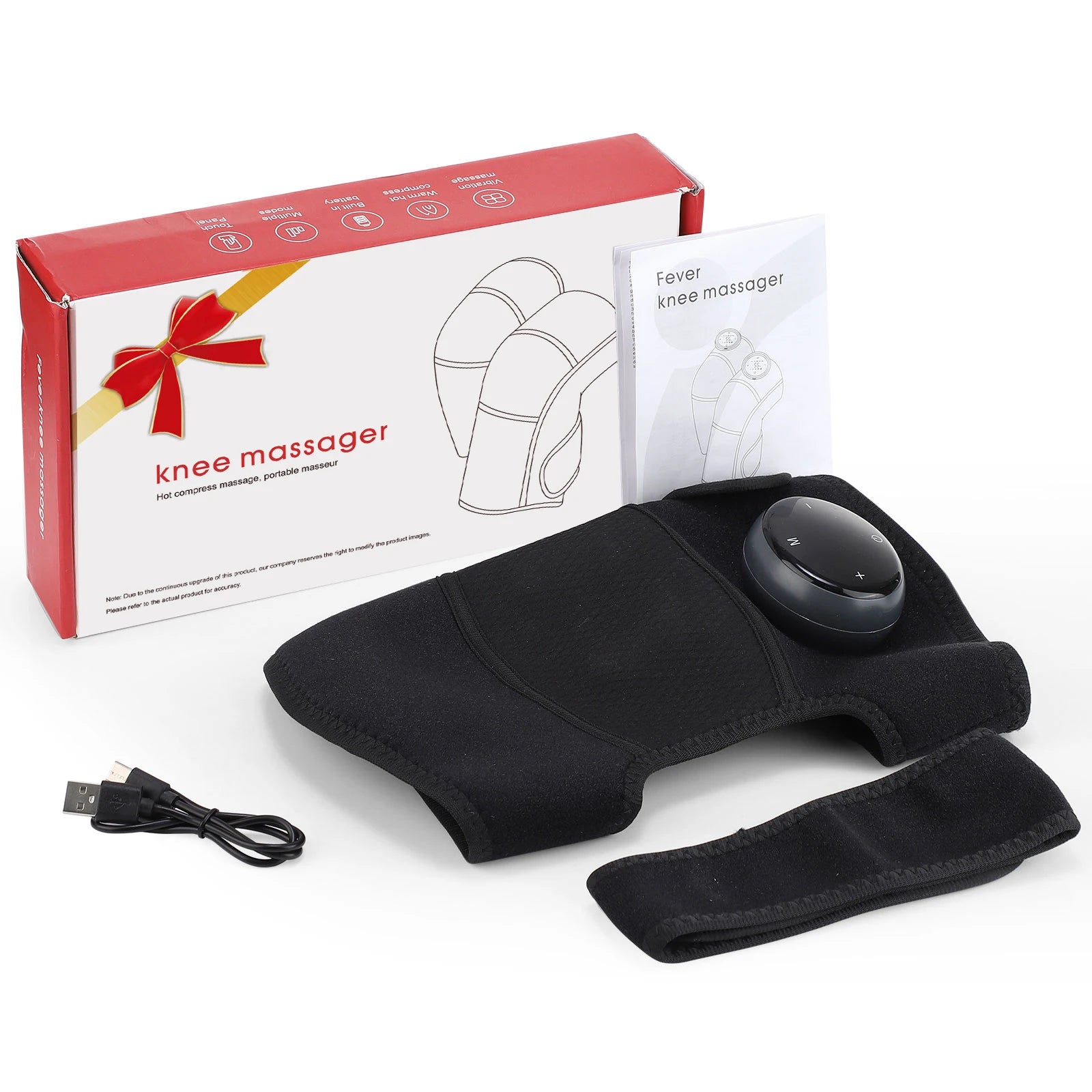 Electric Heated Knee Massager Vibration Protect Pad 3-in-1 Shoulder Arm Wrap 5 Temp Levels Extension Strap Keep Warm Relax