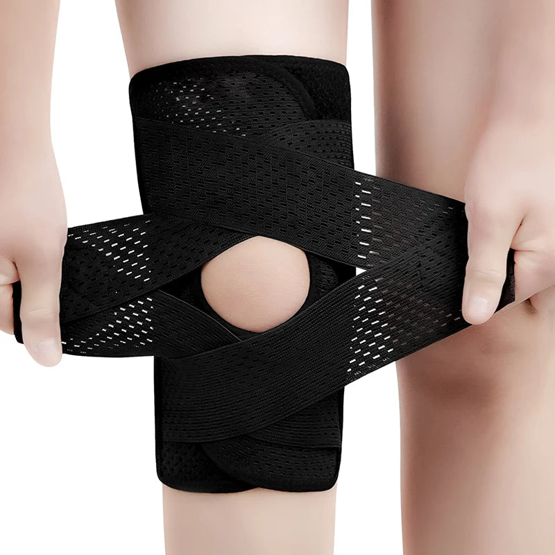 Upgraded Compression Knee Brace with Side Stabilizers Breathable Adjustable Knee Support for Knee Pain Arthritis Injury Recovery