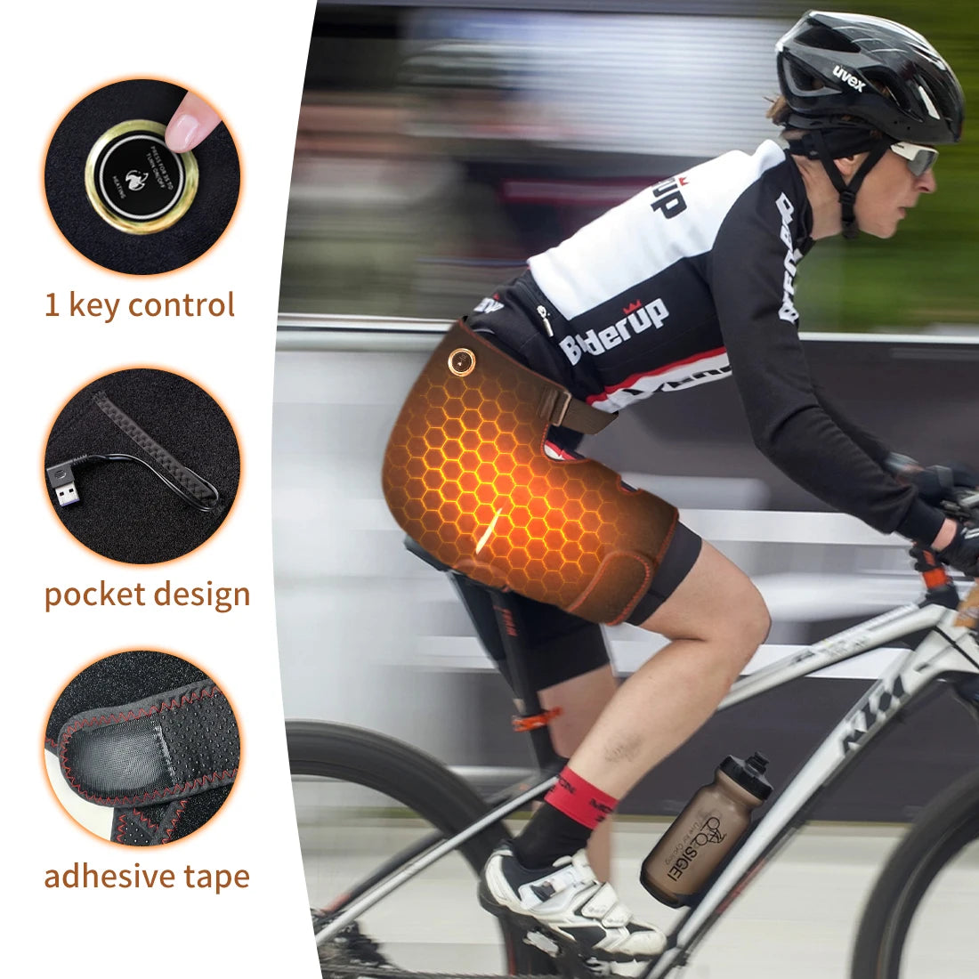 Heated Massage Waist Hip Support Brace with Heating Pad for Sciatica Pain Relief Hot Therapy for Lower Back Thighs And Buttocks