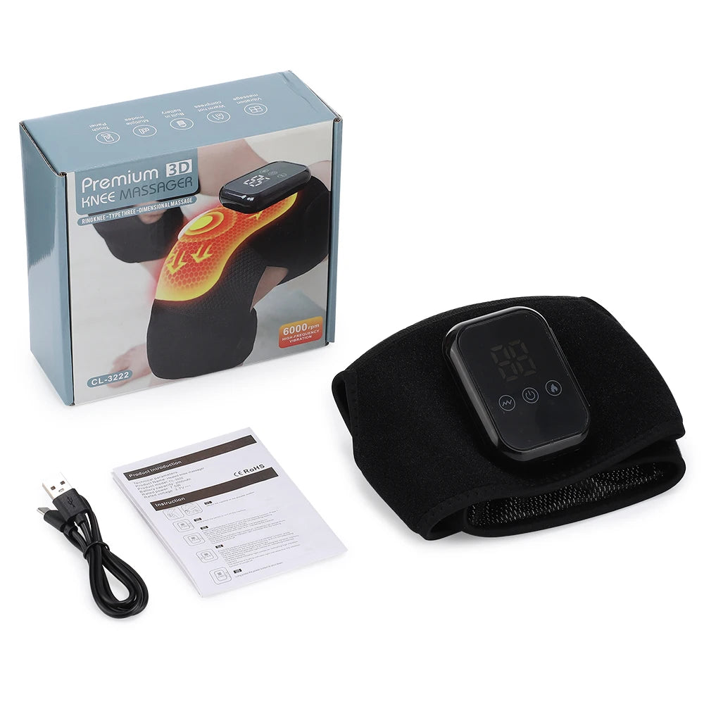 3 in 1 Cordless Thermal Knee Pad Knee Shoulder Massager Vibration Leg Arm Joint Brace Muscle Relax Joint Brace Muscle Relaxation