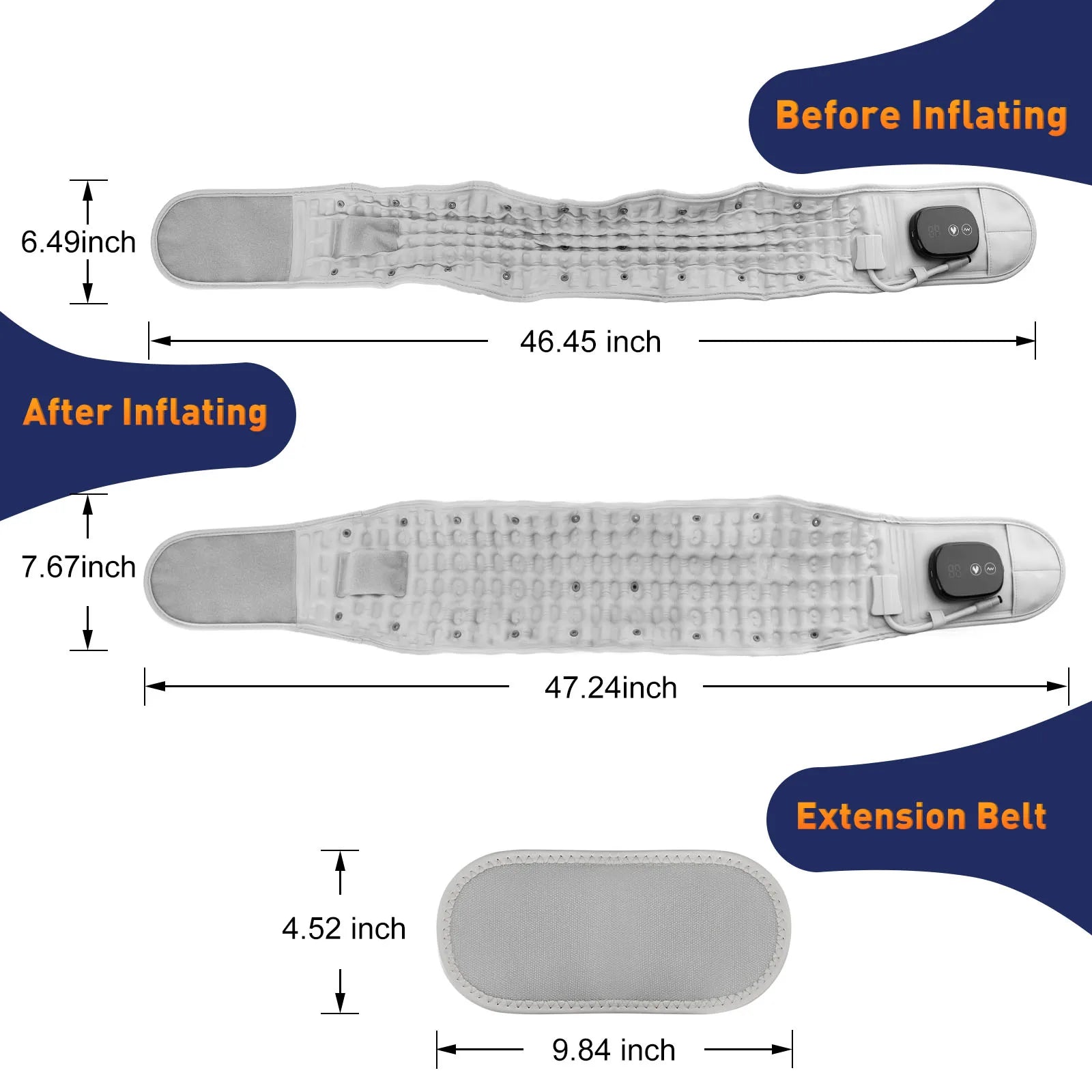 Infrared Heating Waist Massager Electric Belt Vibration USB Charge Red Light Hot Compress Lumbar Back Support Brace Relaxation