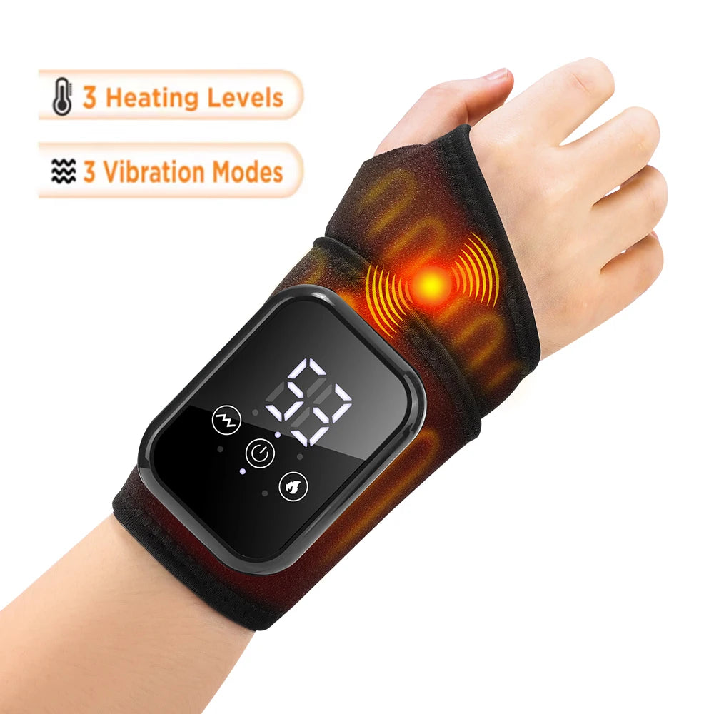 Electric Heating Wrist Guard Vibration Massage Hot Compress Wrist Brace Ankle Wrap Hand Foot Protector Rechargeable Wristband