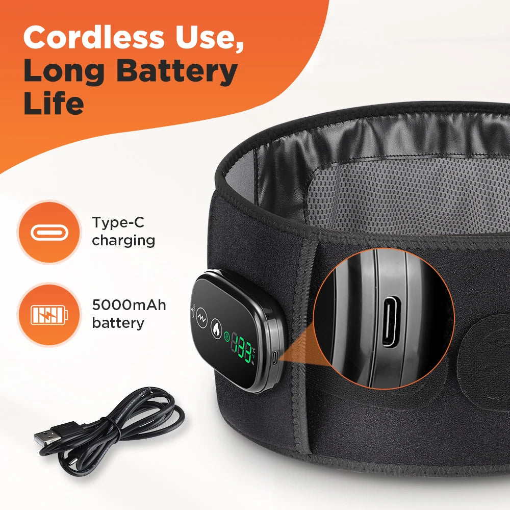 Heat Lumbar Brace Support Massager Waist Massager Back Belt Heath Care Comfortable Material for Office Workers Home Use