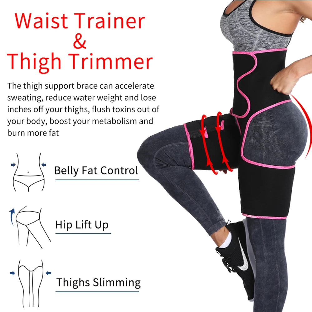 1 Piece Neoprene Slim Thigh Trimmer Leg Shapers Slimming Belt Waist Trainer Sweat Shapewear Fat Burning Compress Belt for Women