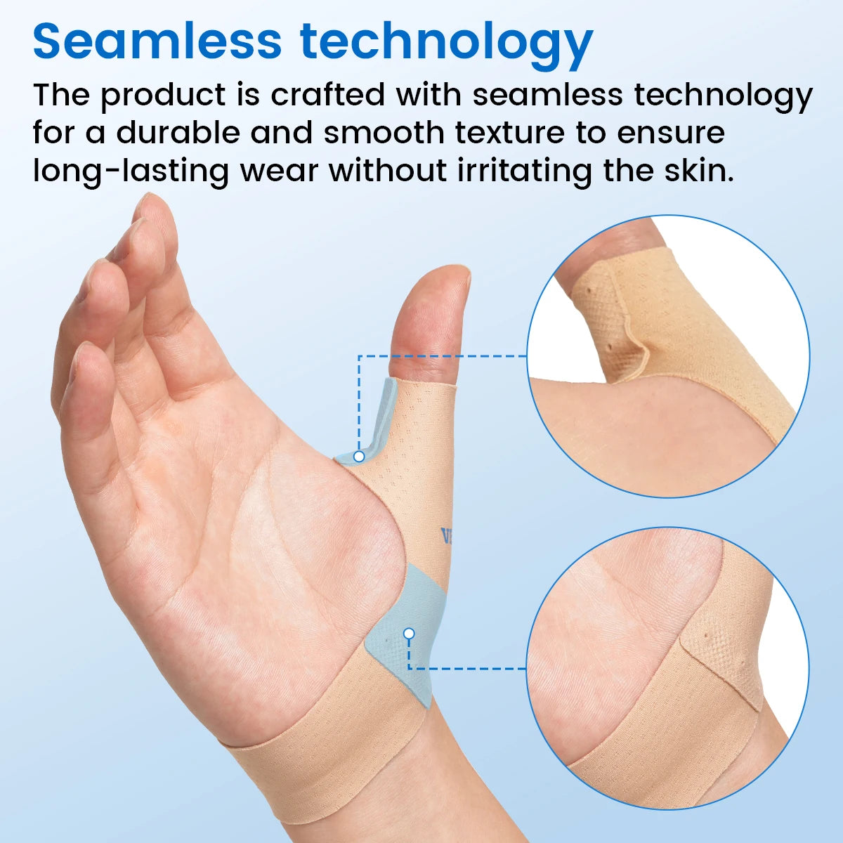 VELPEAU Elastic Thumb Support Brace for Arthritis, Tendonitis, Splint Liner, Thumb Compression Sleeve Fits Left and Right Hands