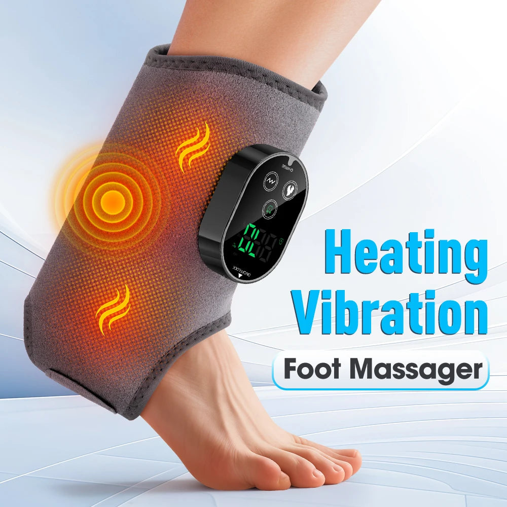 Dual Motor Foot Heat Massager 6 Levels Heating 3 Vibration Massage Foot and Ankle Joint Hot Compress Protection Support Tool