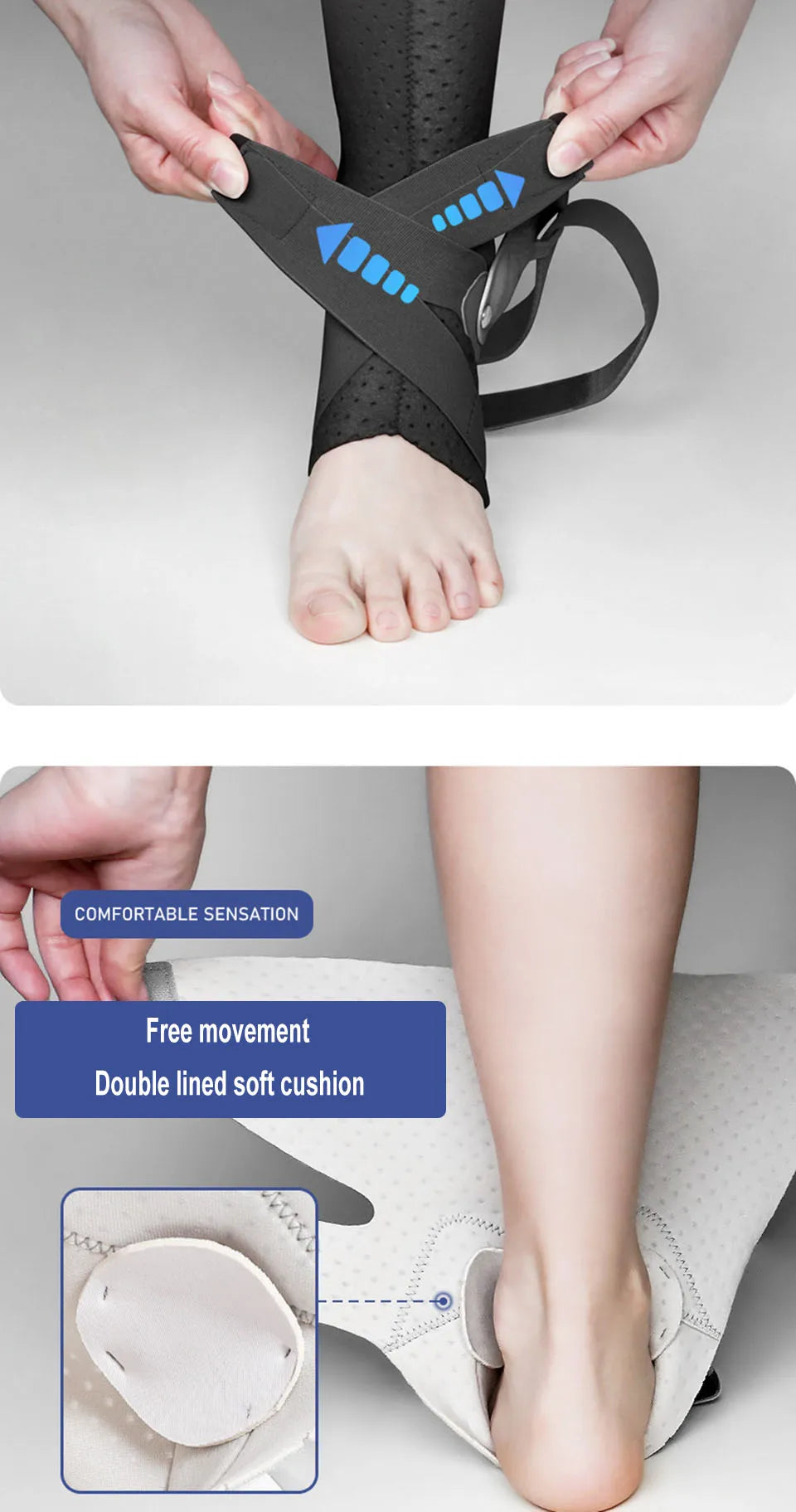 AOLIKES 1PCS Ankle Sprained Support Brace Ankle Splint Stabilizer Protect for Sprained Ankle Injury Recovery Achilles Tendonitis