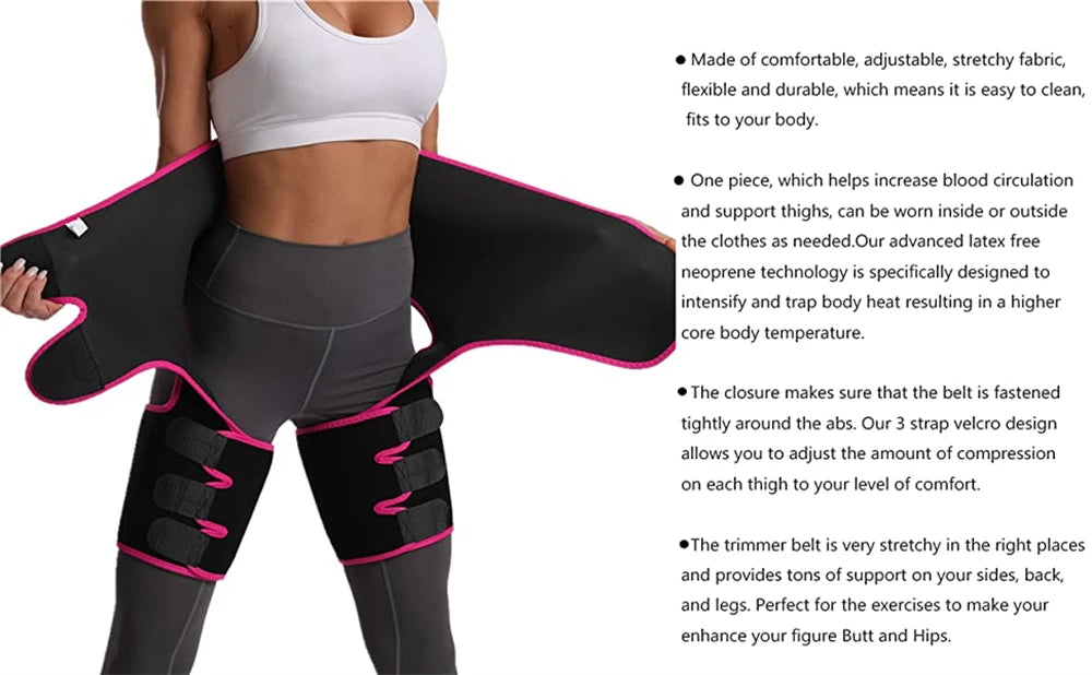 1 Piece Neoprene Slim Thigh Trimmer Leg Shapers Slimming Belt Waist Trainer Sweat Shapewear Fat Burning Compress Belt for Women