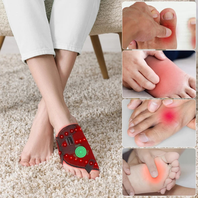 Electric Ankle Massager with 3 Gears Heated Wrap Foot Support Brace for Joint Sprain Pain Relief Vibration Heating Massage Stra
