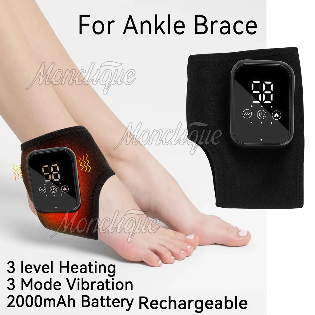 Electric Wrist Brace and Ankle Brace with Adjustable Hot Compress Massage Ankle Guard Band Carpal Tunnel Foot Protection Support
