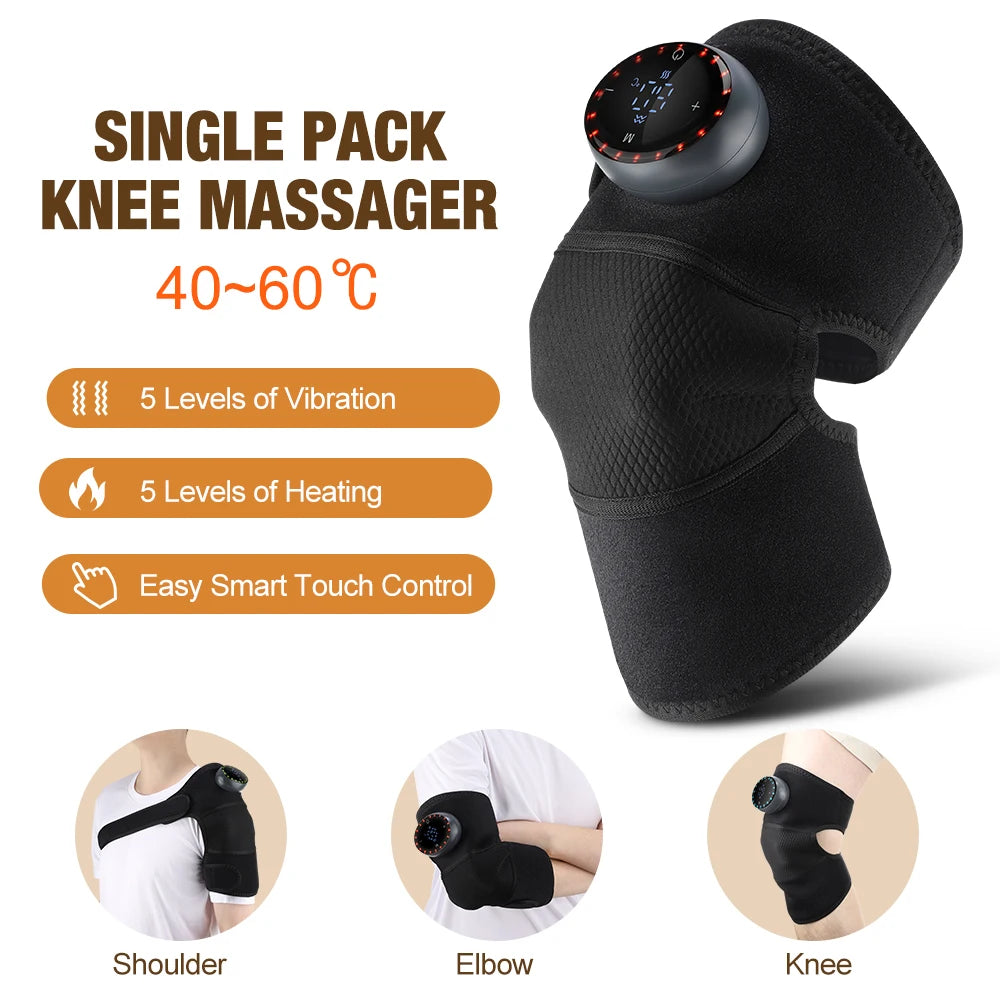 Heating Massage Support Brace 3 in 1 Electric Knee Shoulder Elbow Vibration Massage Belt Hot Compress Leg Joint Muscle Relax