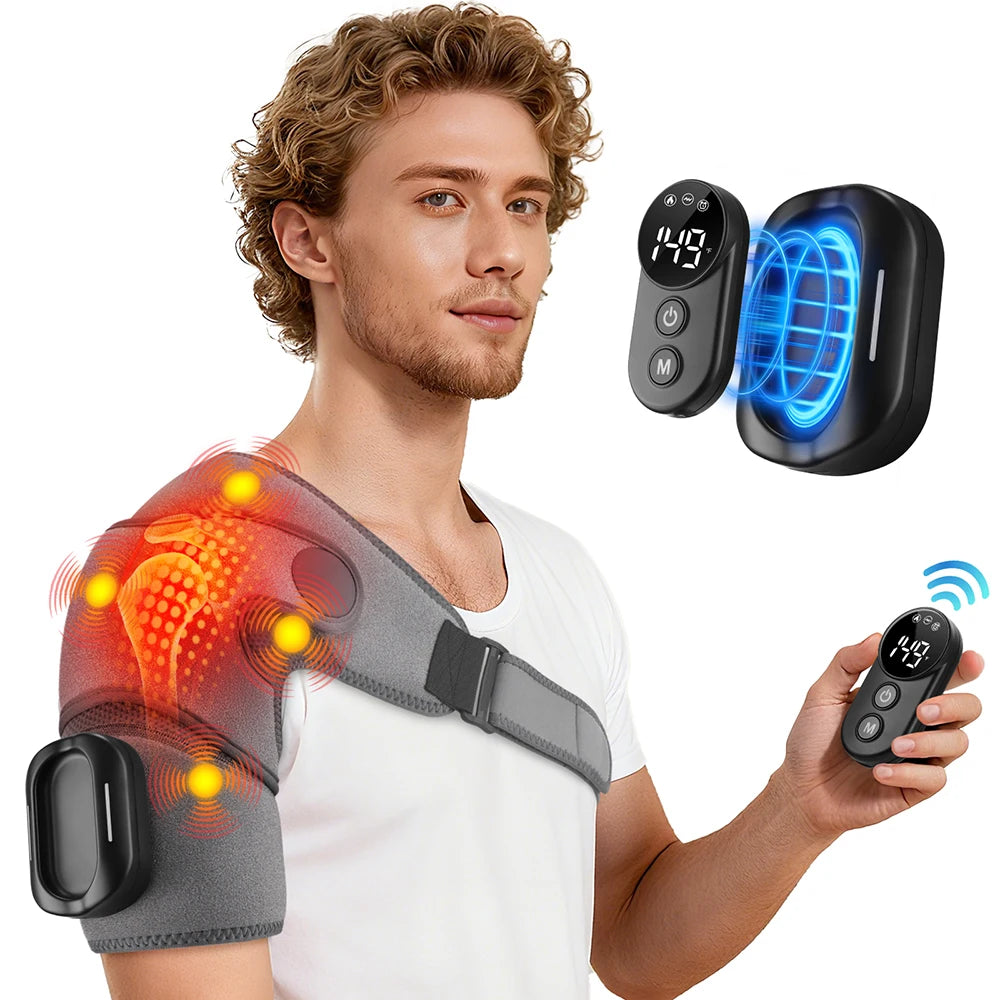 Electric Heating Heated Shoulder Brace Wrap Shoulder Massage Support Belt Strap with Adjustable of Heating Arm Muscle Relaxation