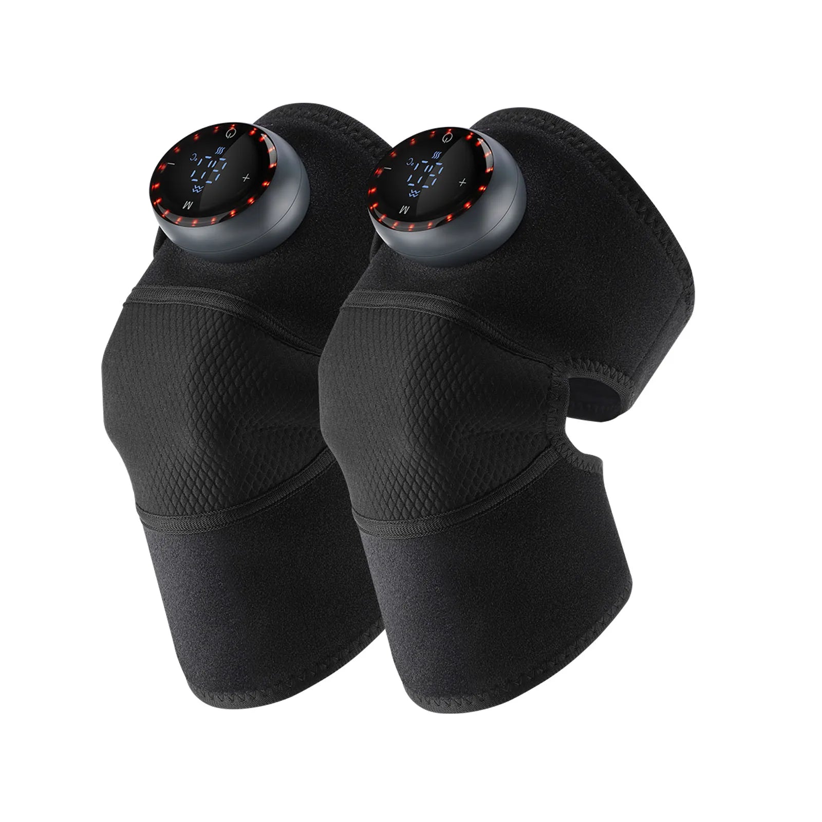 Electric Heated Knee Massager Vibration Protect Pad 3-in-1 Shoulder Arm Wrap 5 Temp Levels Extension Strap Keep Warm Relax