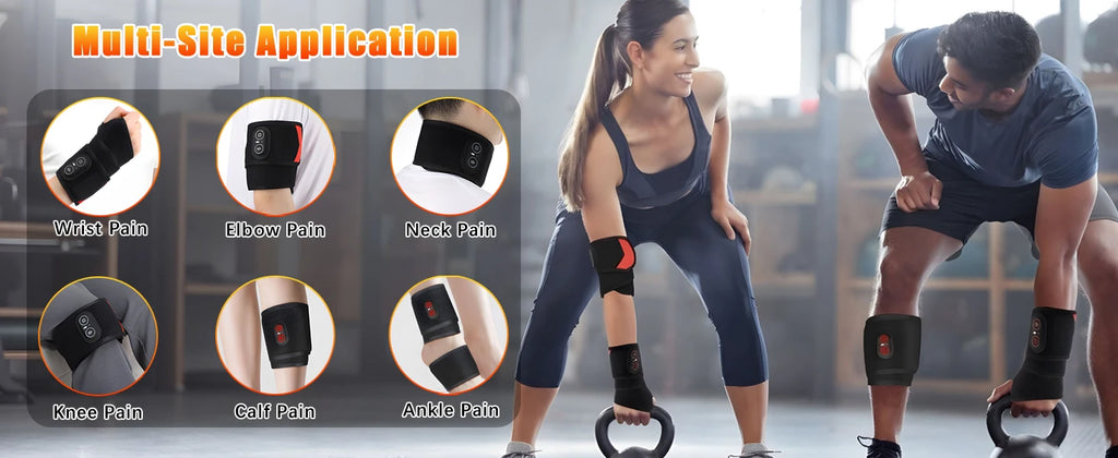 Cordless Wrist Heating Pad Vibration Massage Heated Wrist Brace Left Right Hand  Women Men 3 Heat Vibration Levels Rechargeable
