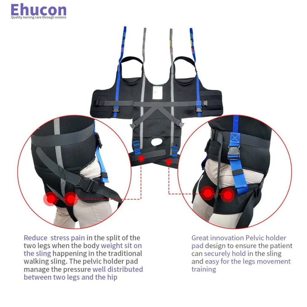 Ehucon Patient Lift Walking Sling, Pelvic Padded 500lbs Safety Loading Weight,Medical Hoist Standing Aids for Ambulating