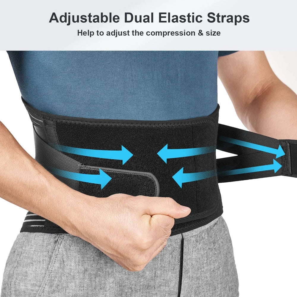 Lower Back Brace with 6 Stays Anti-skid Orthopedic Lumbar Support Breathable Waist Support Belt for Men Women Gym Pain Relief