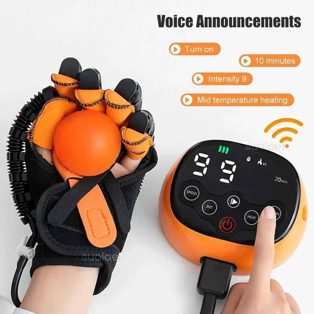 Heated Rehabilitation Robot Gloves Hemiplegia Stroke Physiotherapy Training Device Finger & Hand Function Workout Recovery Tool
