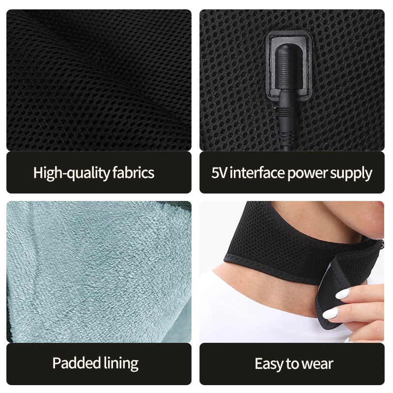 Electric Heating Neck Brace Cervical Vertebra Fatigue Therapy Reliever Neck Pain Relieve Strap Moxibustion Health Care Tool