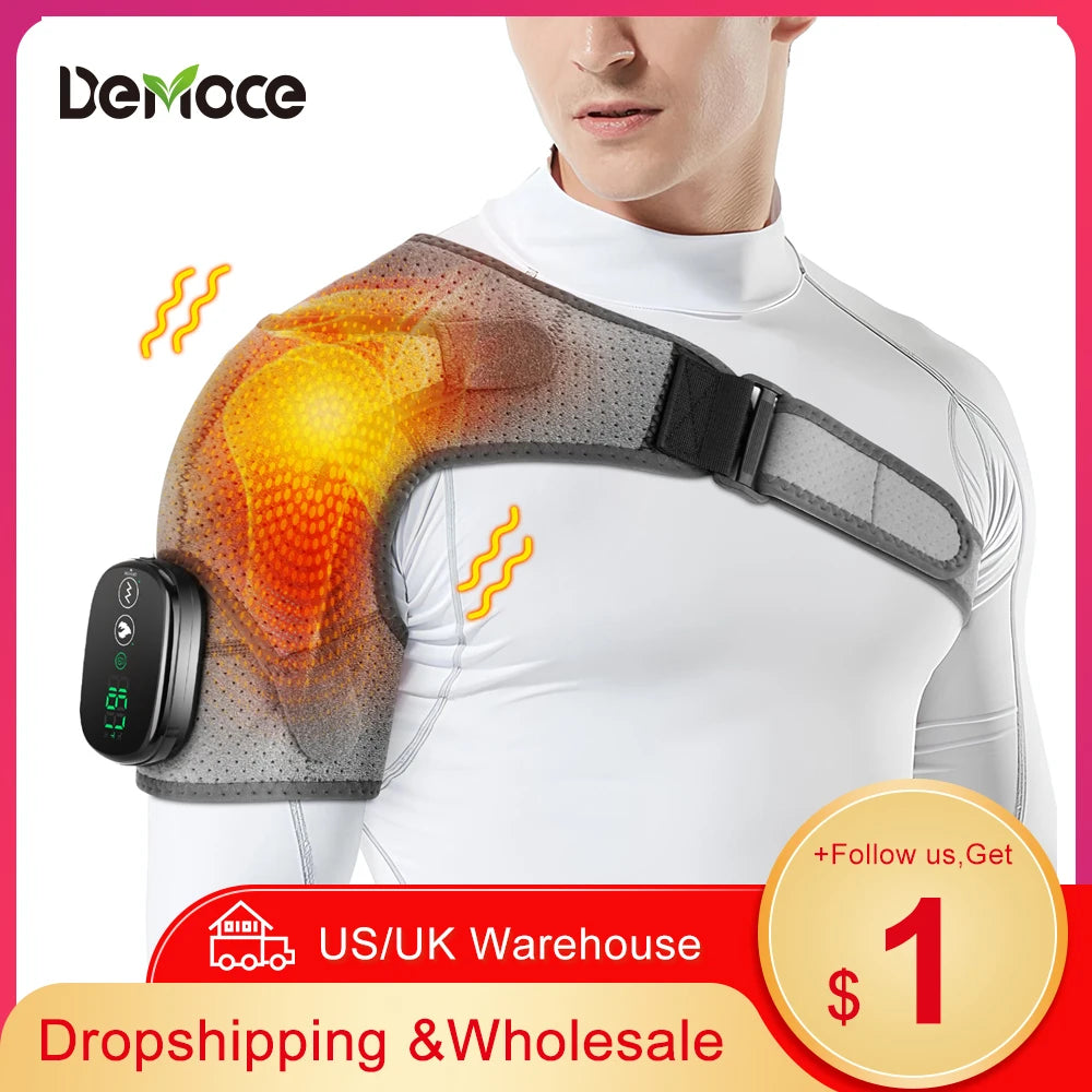 Electric Heating Heated Shoulder Brace Wrap Shoulder Massage Support Belt Strap with Adjustable of Heating Arm Muscle Relaxation