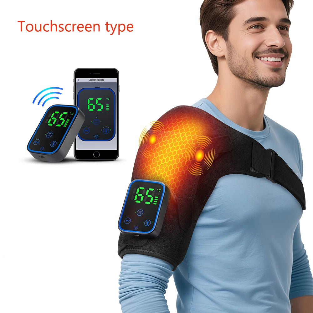Electric Shoulder Brace for Men & Women, Shoulder Heated Pad Support Mobile Control, Relax Muscles Promote Blood Circulation