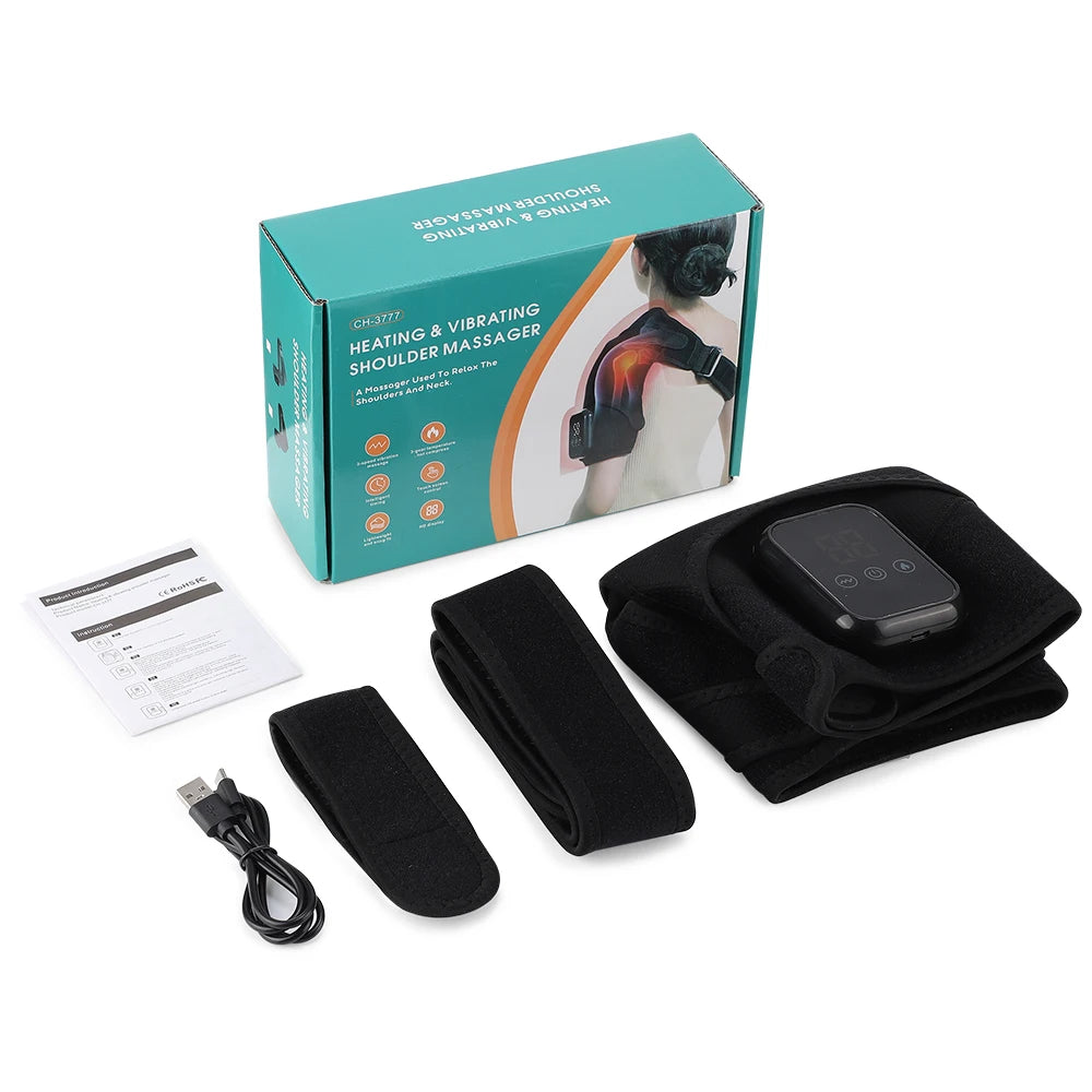 Electric Heating Heated Shoulder Brace Wrap Shoulder Massage Support Belt Strap with Adjustable of Heating Arm Muscle Relaxation