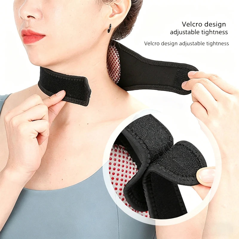 Self-Heating Neck Support Braces for Neck Pain Relief Stiffness 360 Degree Protection Adjustable Velcro Magnetic Therapy Belt
